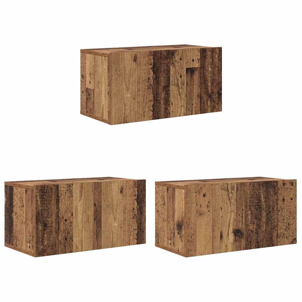 Tv-meubelset 3 pcs Bruin 60 x 30 x 30 cm Bewerkt hout is nu te koop bij PeponiXL, paradijselijk wonen!