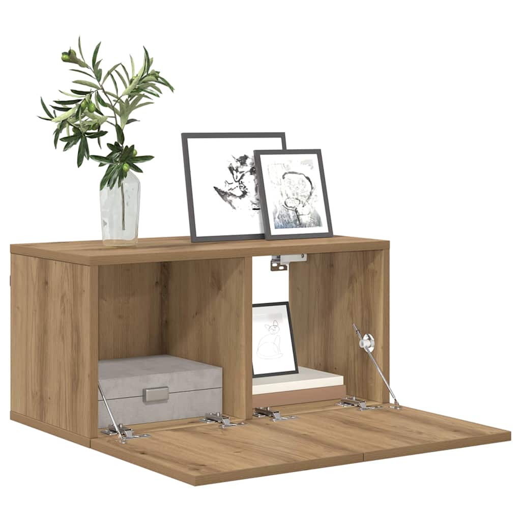 Tv-meubelset Wandgemonteerd Bruin 60 x 30 x 30 cm Bewerkt hout is nu te koop bij PeponiXL, paradijselijk wonen!