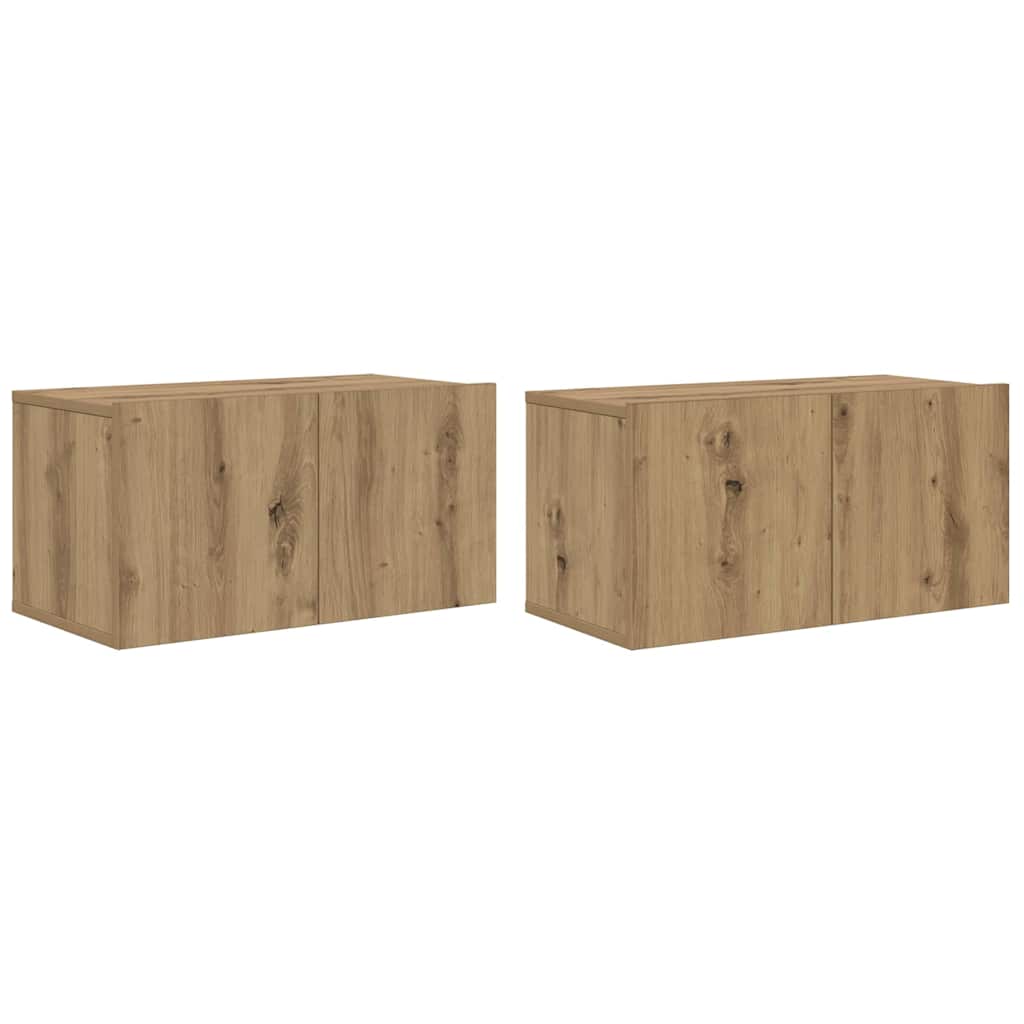 Tv-meubelset 2 pcs Bruin 60 x 30 x 30 cm Bewerkt hout is nu te koop bij PeponiXL, paradijselijk wonen!