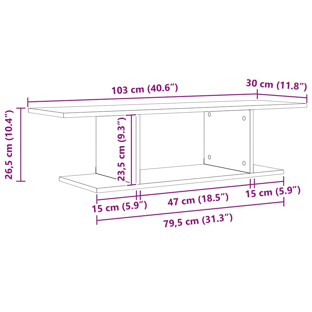 Tv-meubelset Zwart 103 x 30 x 26,5 cm Bewerkt hout is nu te koop bij PeponiXL, paradijselijk wonen!