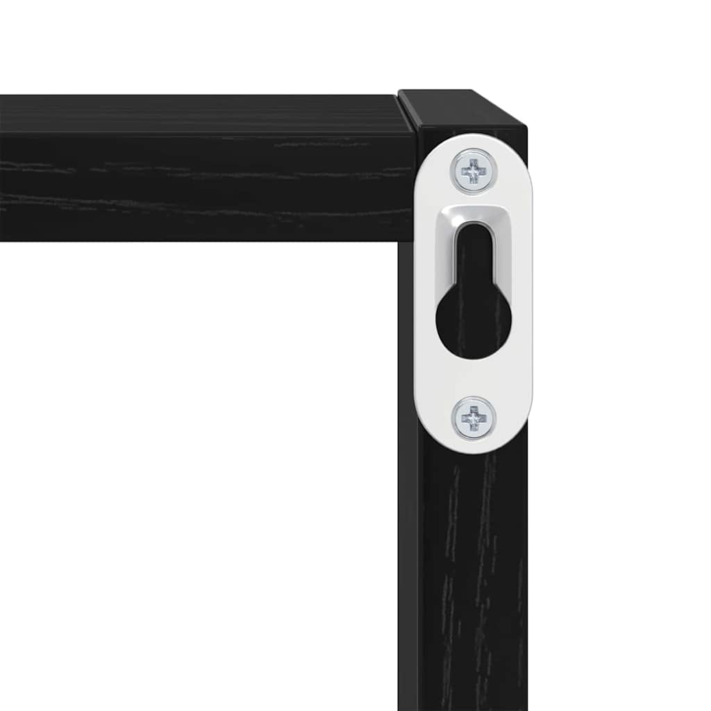 Wandschappen met plank Wandgemonteerd Zwart Eiken Bewerkt hout is nu te koop bij PeponiXL, paradijselijk wonen!