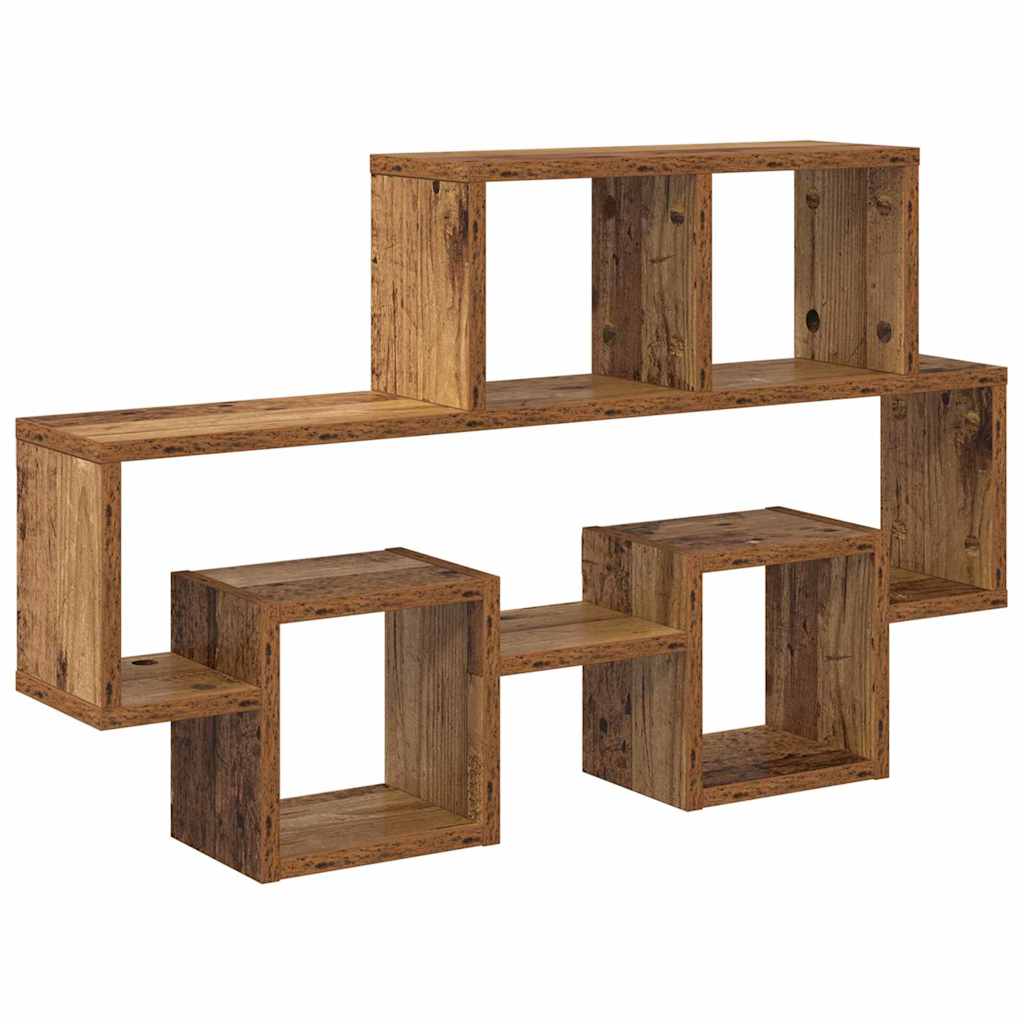Wandplank met plank Oud hout 82 x 15 x 51 cm Bewerkt hout is nu te koop bij PeponiXL, paradijselijk wonen!