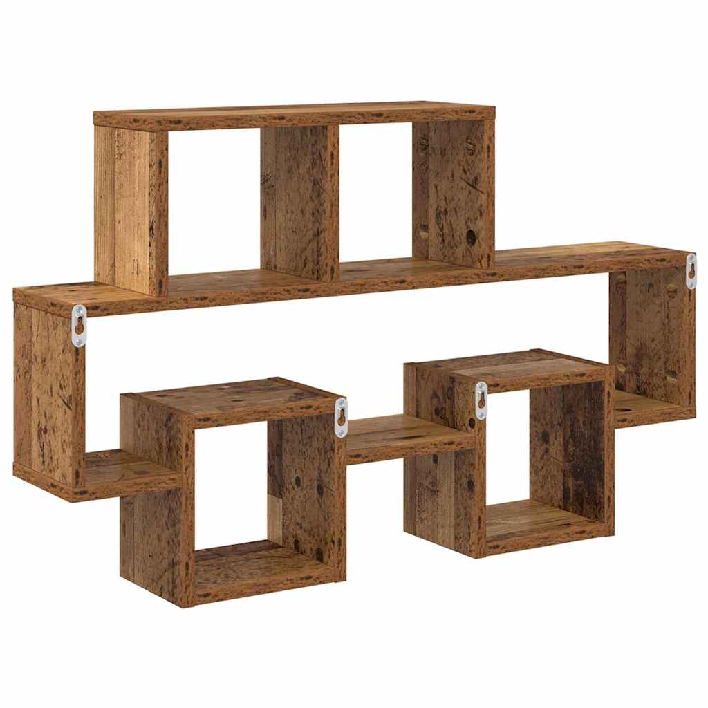 Wandplank met plank Oud hout 82 x 15 x 51 cm Bewerkt hout is nu te koop bij PeponiXL, paradijselijk wonen!