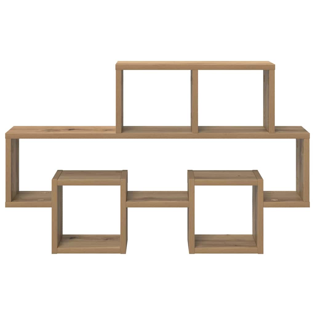 Wandplank artisanaal eikenkleurig 82 x 15 x 51 cm Bewerkt hout is nu te koop bij PeponiXL, paradijselijk wonen!