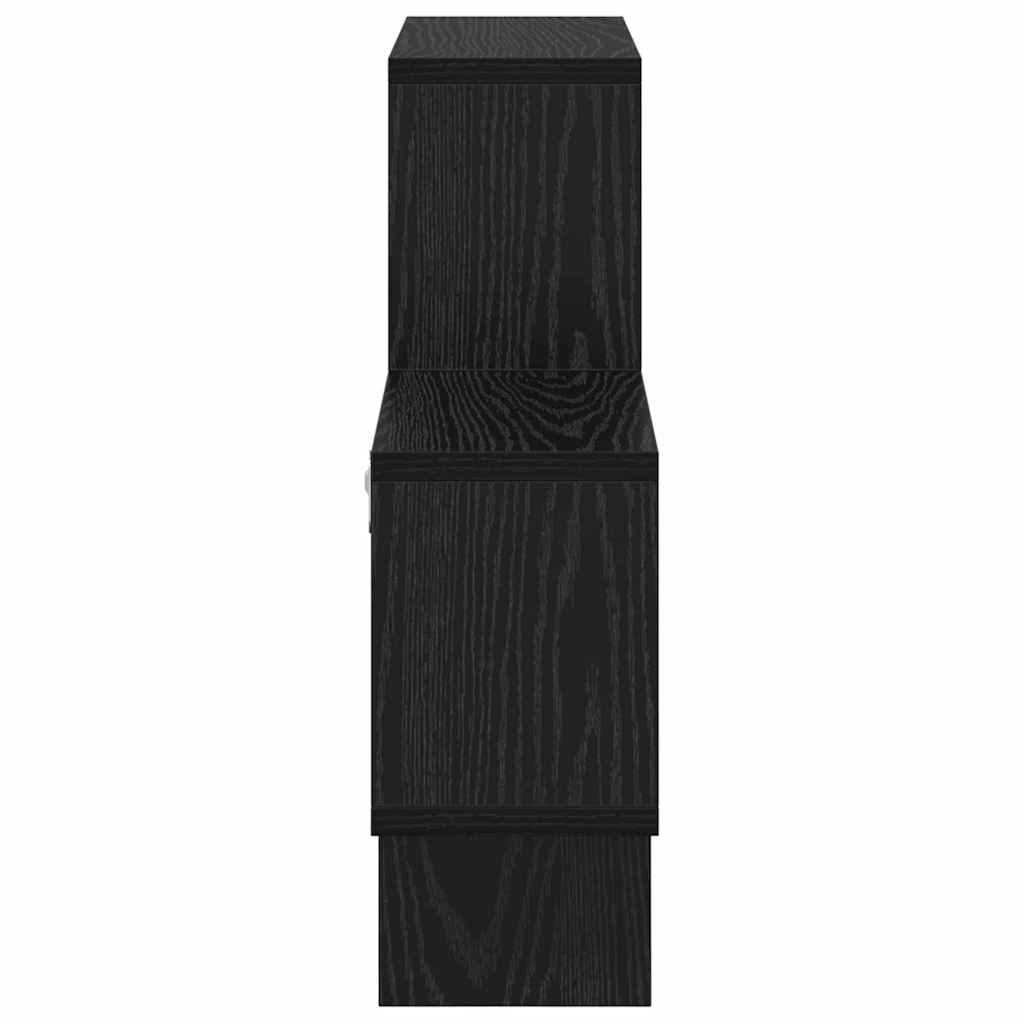 Wandplank met plank Zwart eiken 82 x 15 x 51 cm Bewerkt hout is nu te koop bij PeponiXL, paradijselijk wonen!