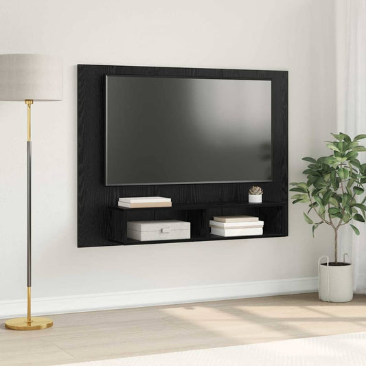 Tv-meubelset Zwart Eiken 120 x 23,5 x 90 cm Bewerkt hout is nu te koop bij PeponiXL, paradijselijk wonen!