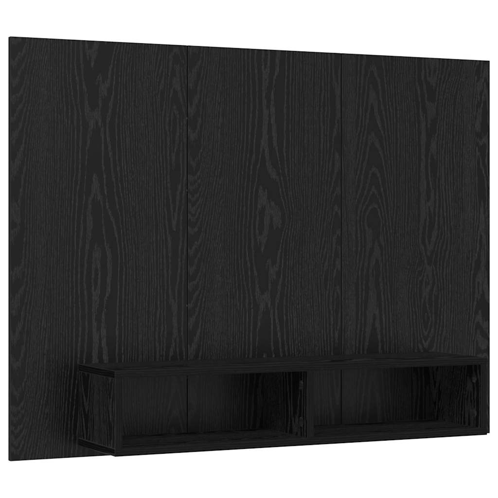 Tv-meubelset Zwart Eiken 120 x 23,5 x 90 cm Bewerkt hout is nu te koop bij PeponiXL, paradijselijk wonen!