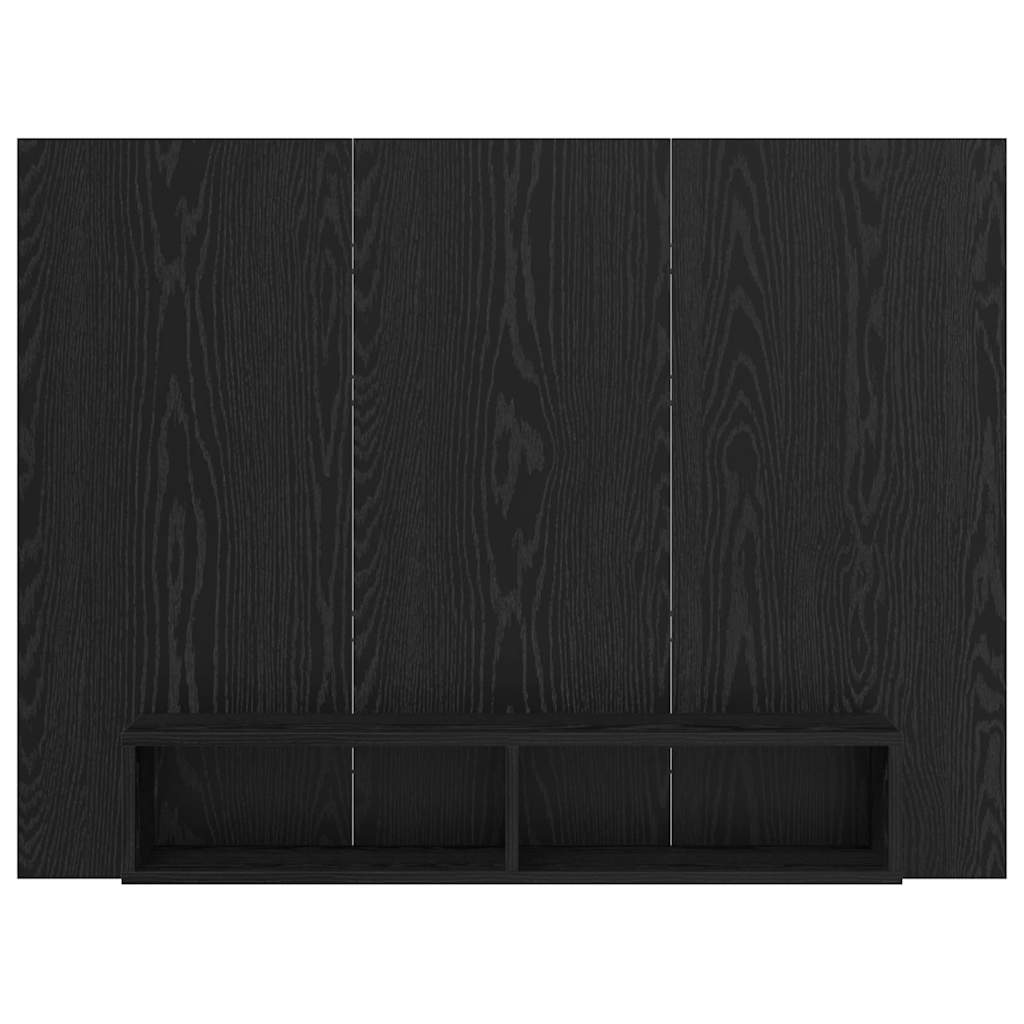 Tv-meubelset Zwart Eiken 120 x 23,5 x 90 cm Bewerkt hout is nu te koop bij PeponiXL, paradijselijk wonen!