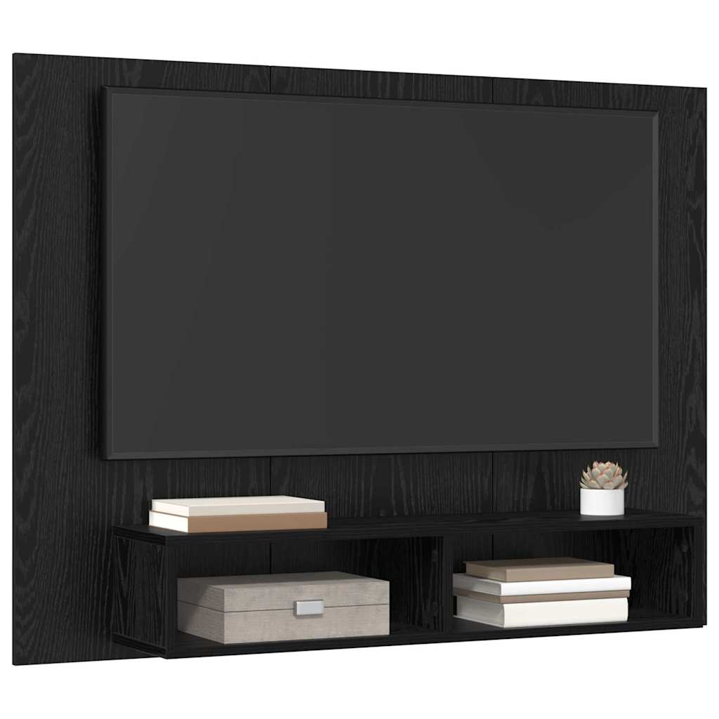 Tv-meubelset Zwart Eiken 120 x 23,5 x 90 cm Bewerkt hout is nu te koop bij PeponiXL, paradijselijk wonen!