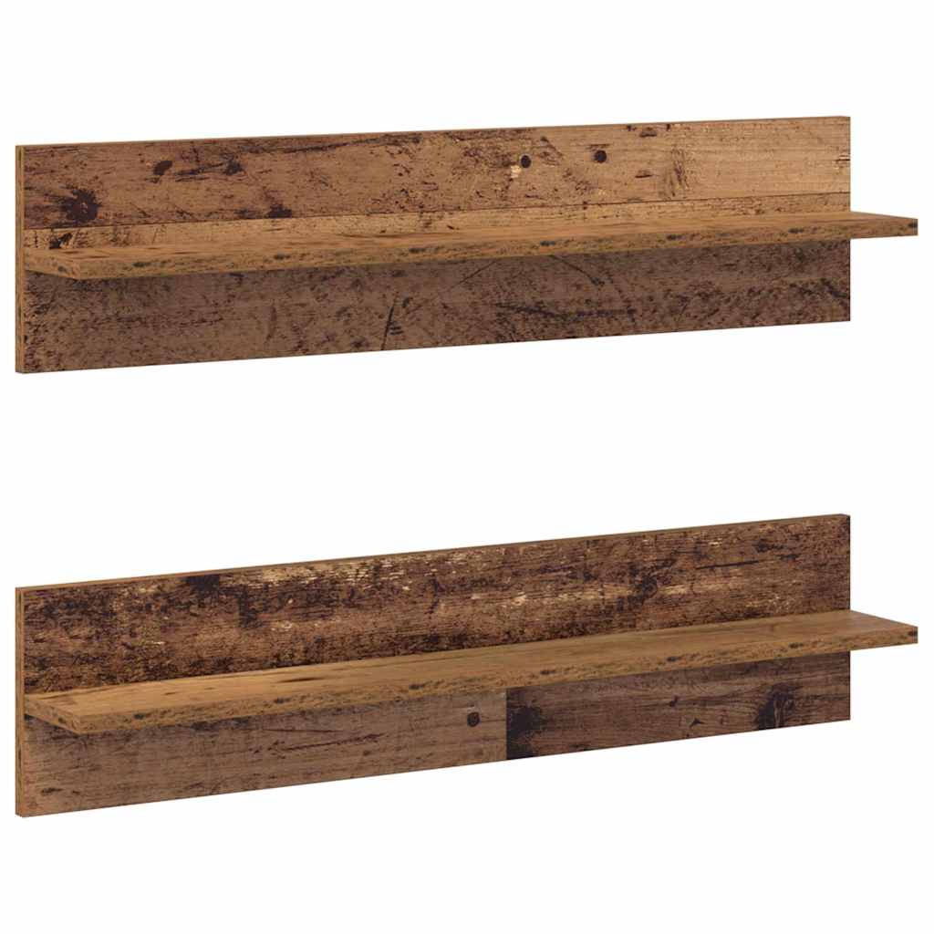 Wandplank 2 pcs Oud Hout 80 x 11,5 x 18 cm Bewerkt hout is nu te koop bij PeponiXL, paradijselijk wonen!