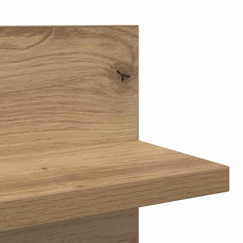 Wandplank 2 pcs Artisan Eiken 80 x 11,5 x 18 cm Bewerkt hout is nu te koop bij PeponiXL, paradijselijk wonen!