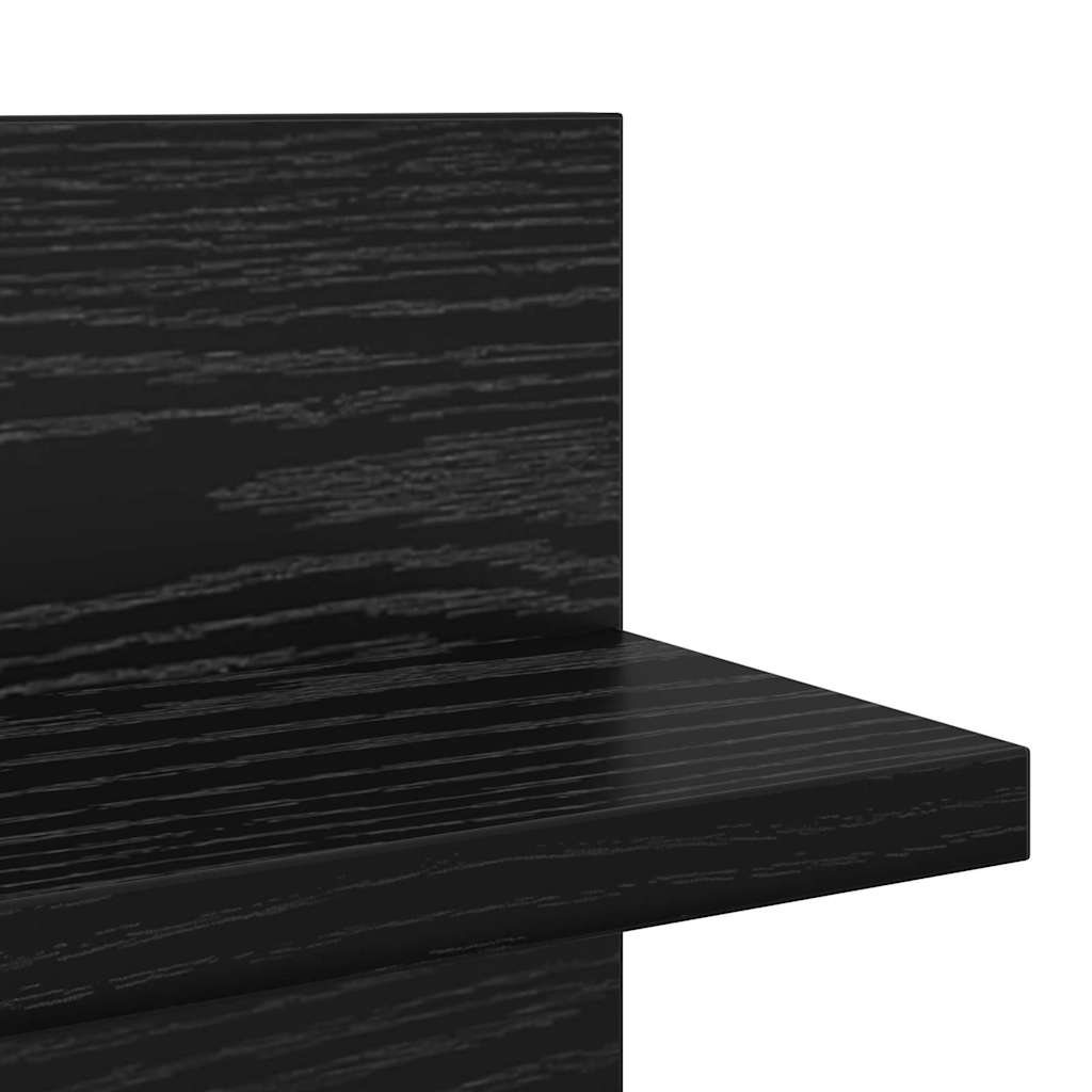 Wandplank 2 pcs Zwart Eiken 80 x 11,5 x 18 cm Bewerkt hout is nu te koop bij PeponiXL, paradijselijk wonen!