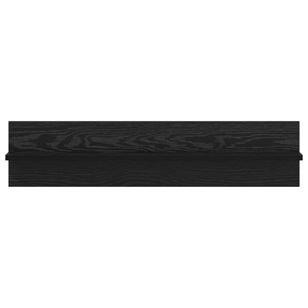 Wandplank 2 pcs Zwart Eiken 80 x 11,5 x 18 cm Bewerkt hout is nu te koop bij PeponiXL, paradijselijk wonen!