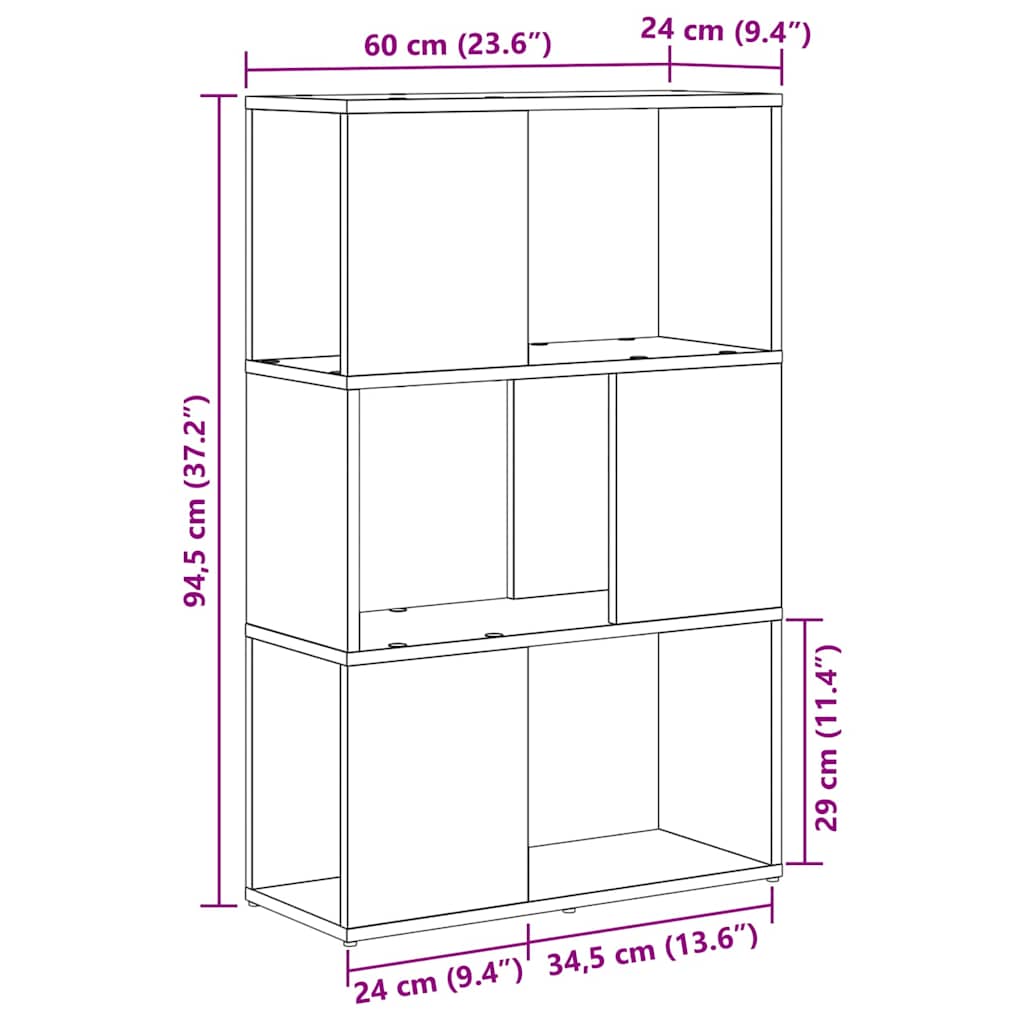 Tv-meubelset Bruin 60 x 24 x 94,5 cm Bewerkt hout is nu te koop bij PeponiXL, paradijselijk wonen!