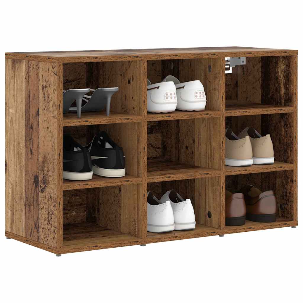 Schoenenkast met plank Oudhout 77,5 x 30 x 51 cm Bewerkt hout is nu te koop bij PeponiXL, paradijselijk wonen!