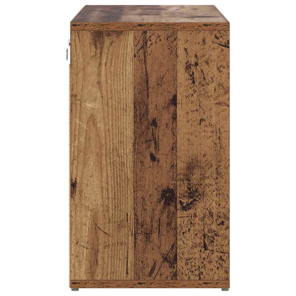 Schoenenkast met plank Oudhout 77,5 x 30 x 51 cm Bewerkt hout is nu te koop bij PeponiXL, paradijselijk wonen!