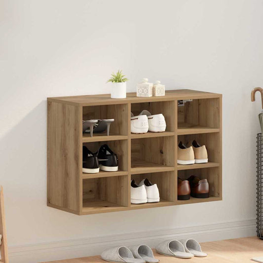 Schoenenkast Artisan Eiken 77,5 x 30 x 51 cm Bewerkt hout is nu te koop bij PeponiXL, paradijselijk wonen!