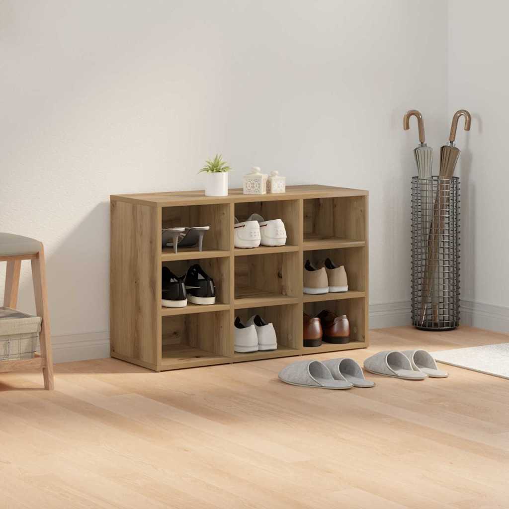 Schoenenkast Artisan Eiken 77,5 x 30 x 51 cm Bewerkt hout is nu te koop bij PeponiXL, paradijselijk wonen!