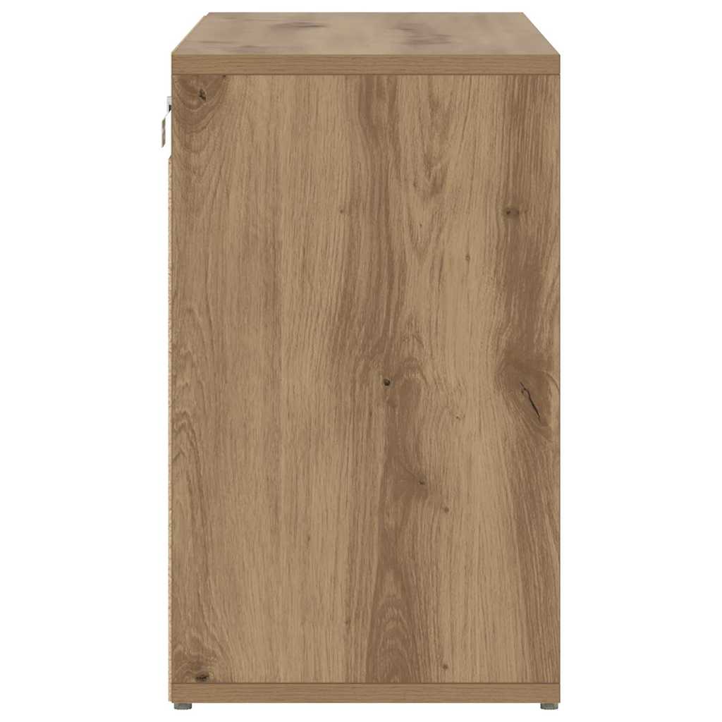 Schoenenkast Artisan Eiken 77,5 x 30 x 51 cm Bewerkt hout is nu te koop bij PeponiXL, paradijselijk wonen!