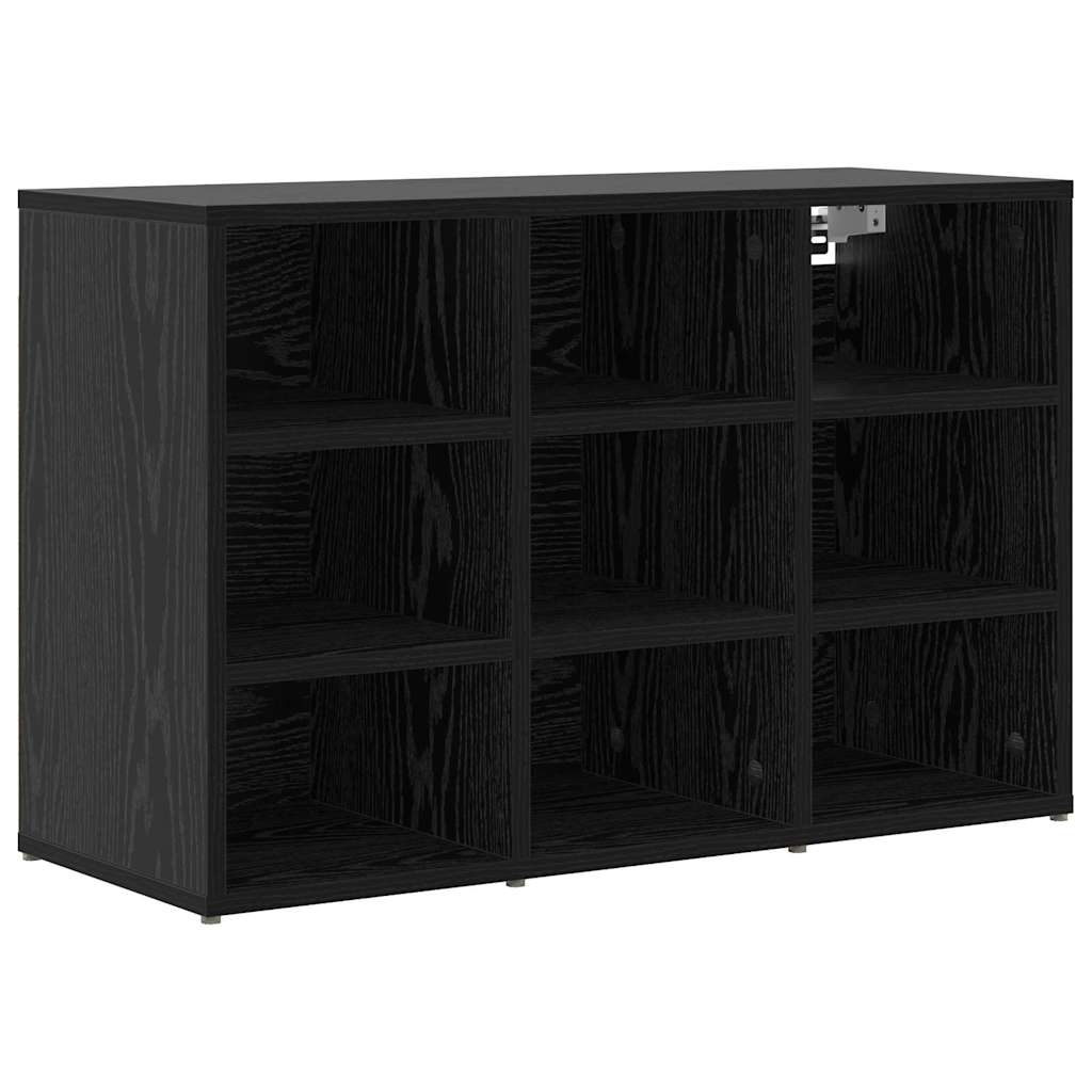 Schoenenkast Zwart Eiken 77,5 x 30 x 51 cm Bewerkt hout is nu te koop bij PeponiXL, paradijselijk wonen!
