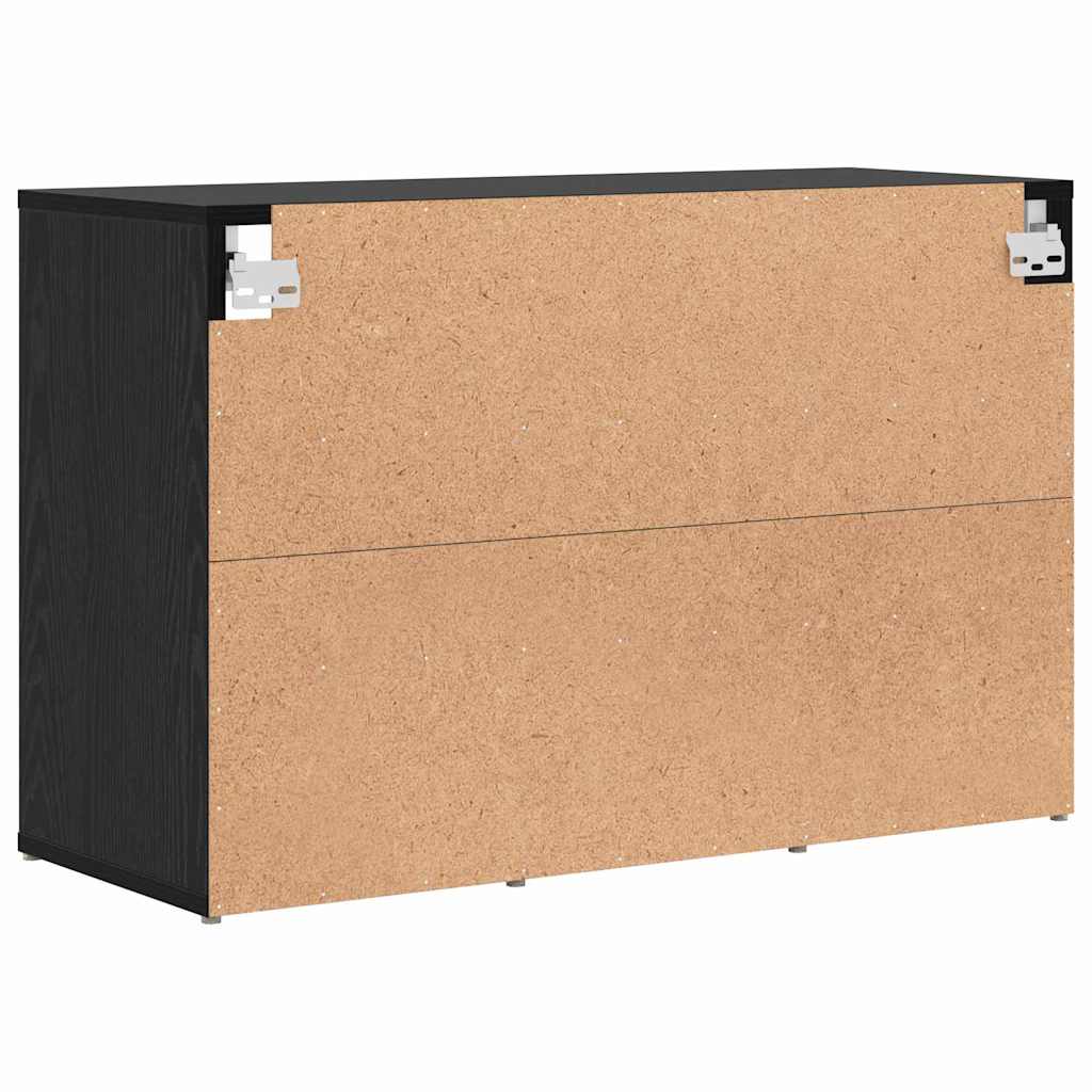 Schoenenkast Zwart Eiken 77,5 x 30 x 51 cm Bewerkt hout is nu te koop bij PeponiXL, paradijselijk wonen!