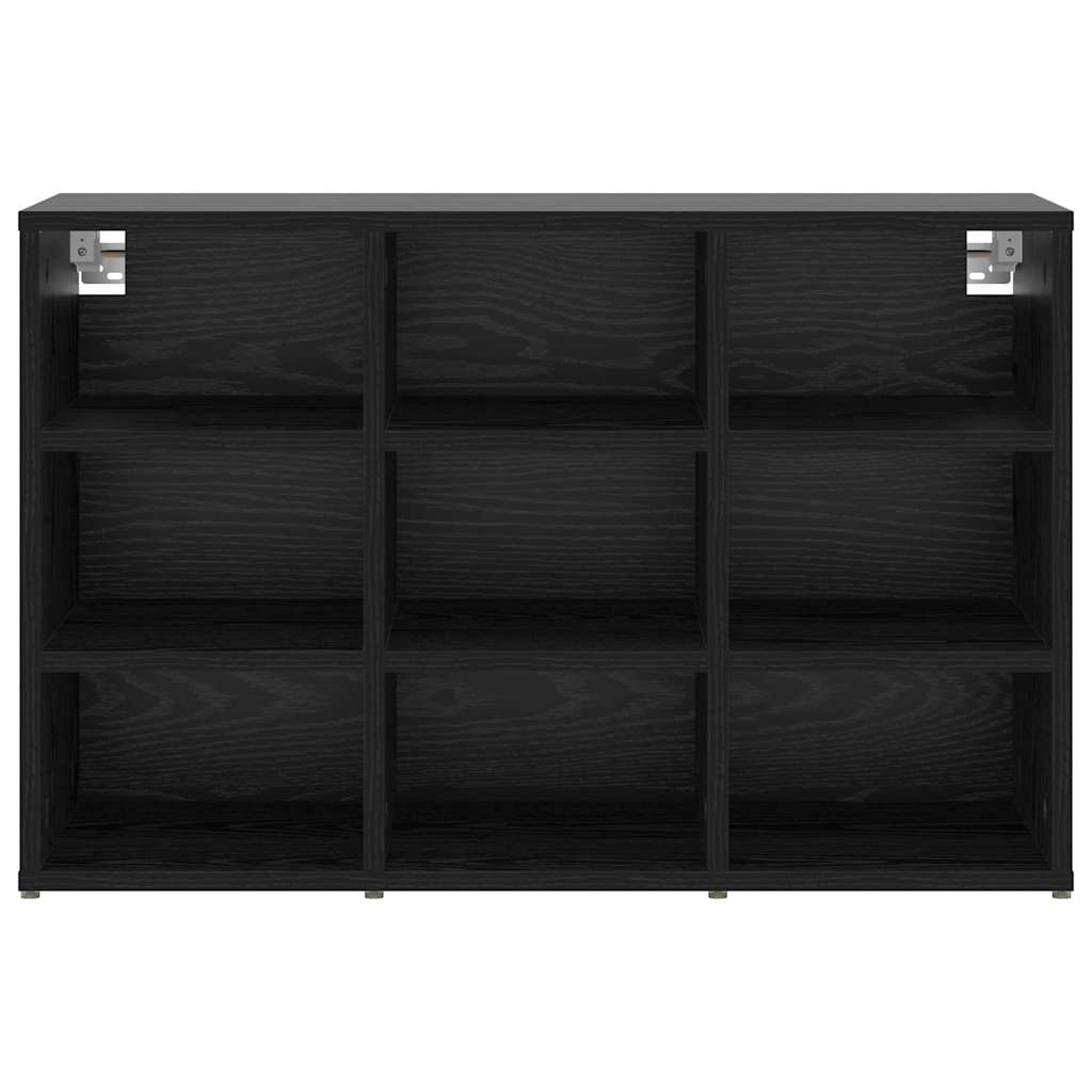 Schoenenkast Zwart Eiken 77,5 x 30 x 51 cm Bewerkt hout is nu te koop bij PeponiXL, paradijselijk wonen!