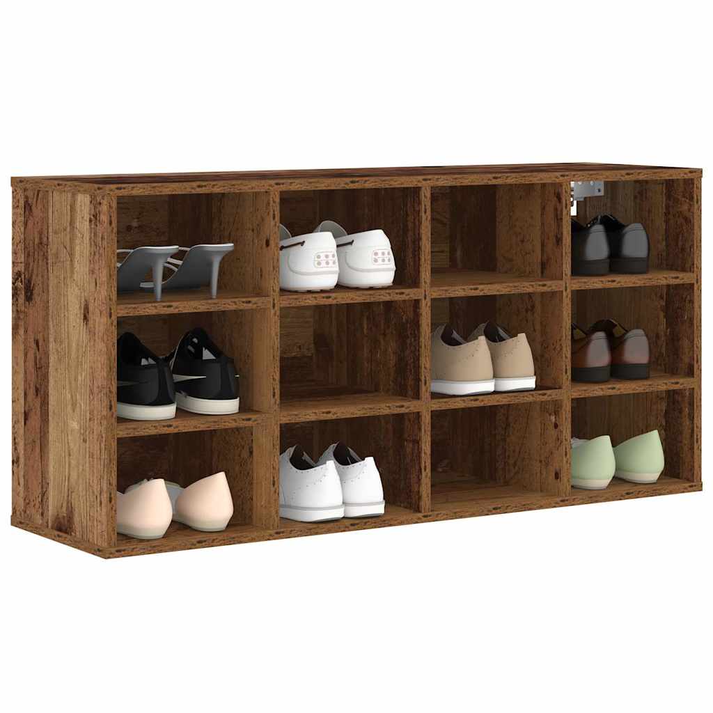 Schoenenkast met plank Oudhout 103 x 30 x 51 cm Bewerkt hout is nu te koop bij PeponiXL, paradijselijk wonen!