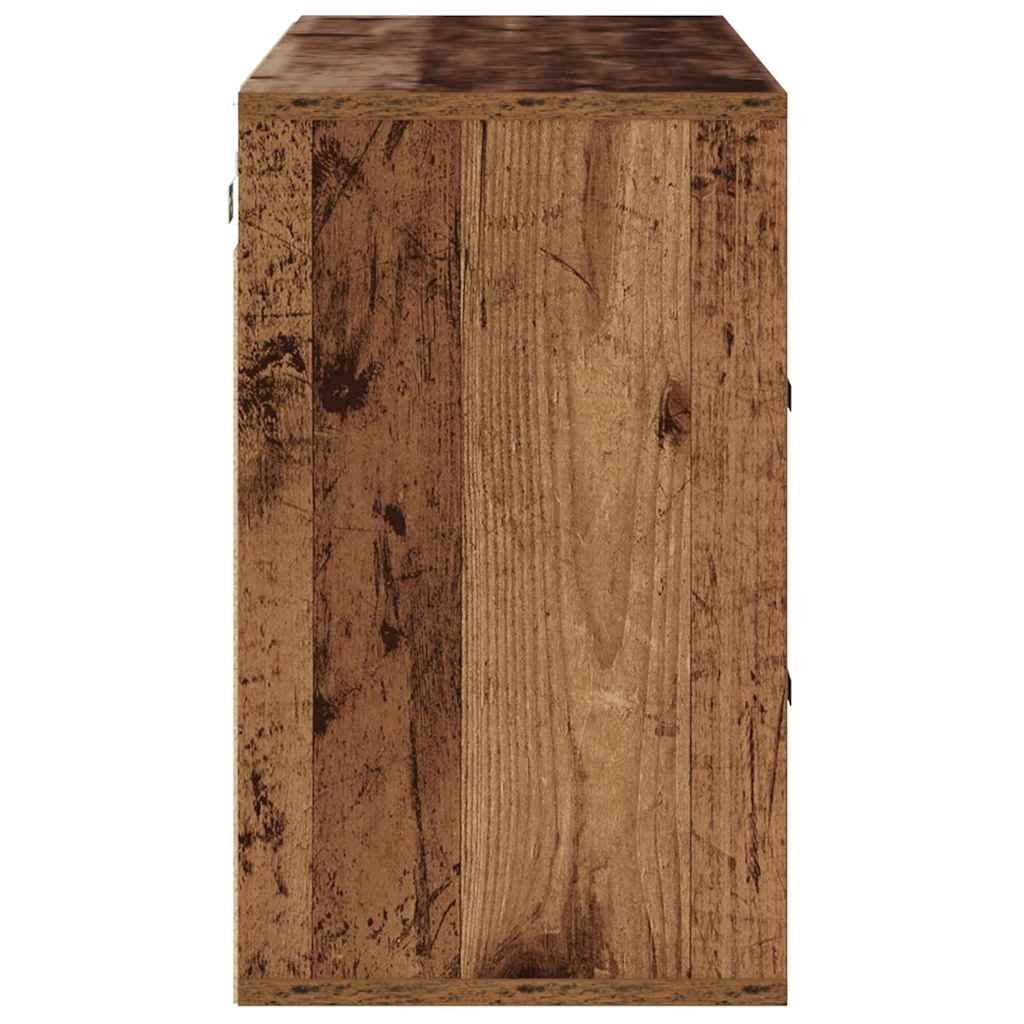 Schoenenkast met plank Oudhout 103 x 30 x 51 cm Bewerkt hout is nu te koop bij PeponiXL, paradijselijk wonen!