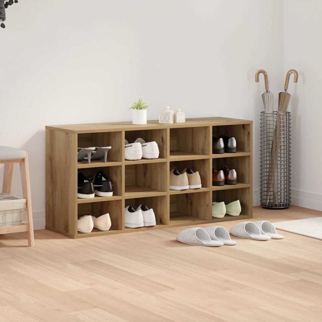 Schoenenkast Artisan Eiken 103 x 30 x 51 cm Bewerkt hout is nu te koop bij PeponiXL, paradijselijk wonen!