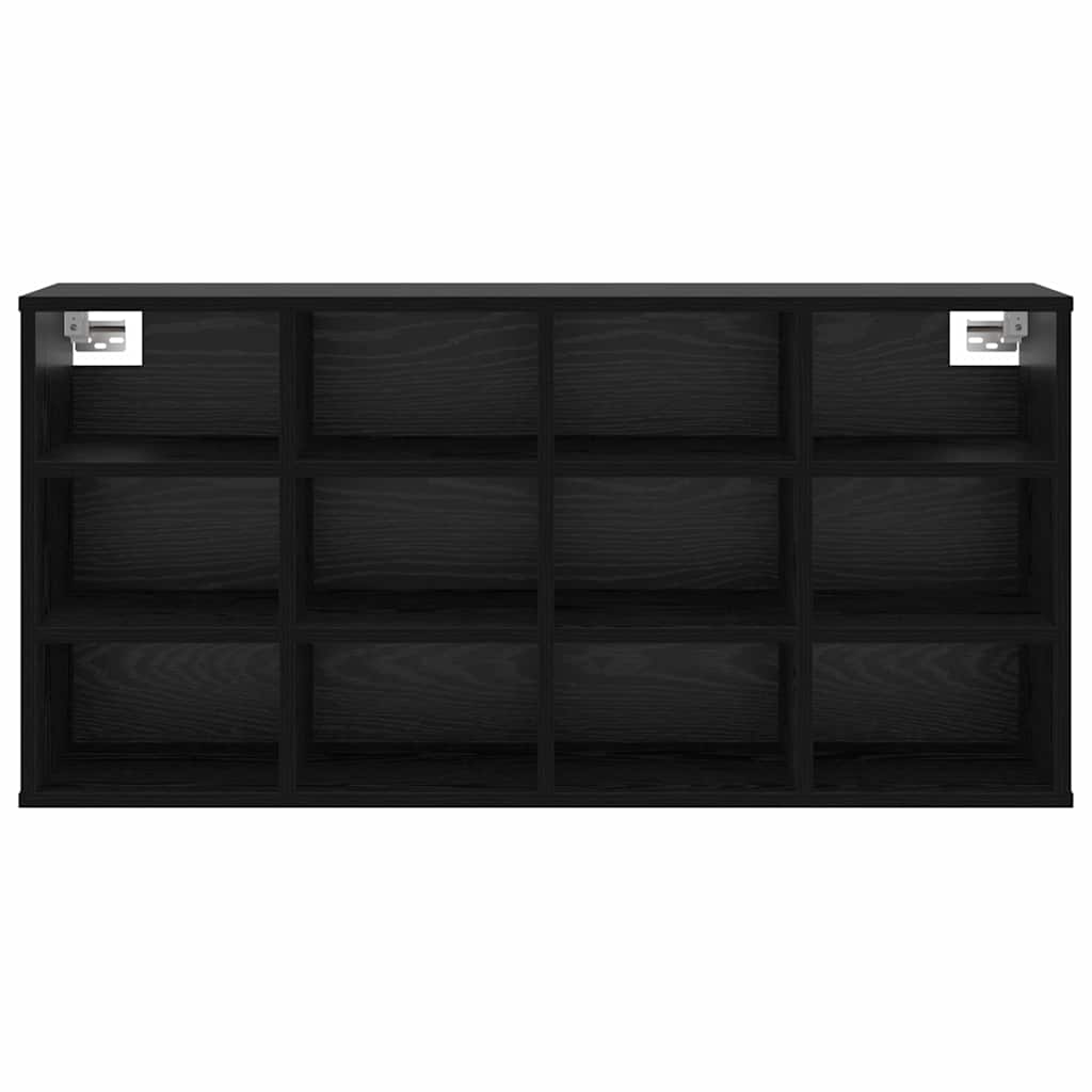 Schoenenkast Zwart Eiken 103 x 30 x 51 cm Bewerkt hout is nu te koop bij PeponiXL, paradijselijk wonen!