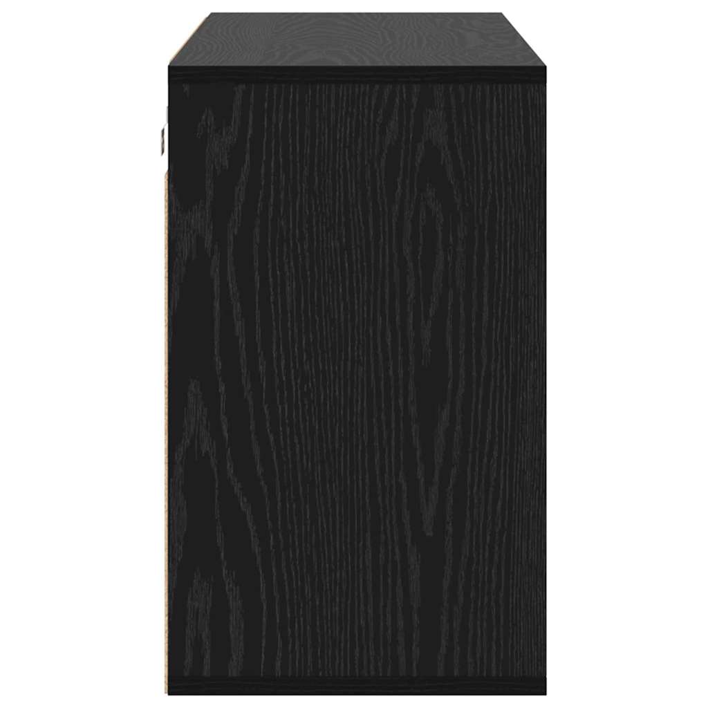 Schoenenkast Zwart Eiken 103 x 30 x 51 cm Bewerkt hout is nu te koop bij PeponiXL, paradijselijk wonen!