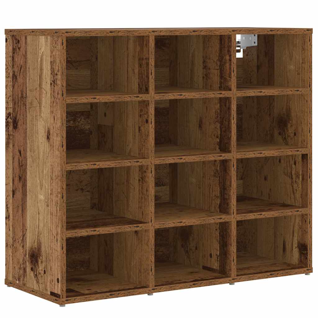 Schoenenkast met plank Oudhout 77,5 x 30 x 67 cm Bewerkt hout is nu te koop bij PeponiXL, paradijselijk wonen!
