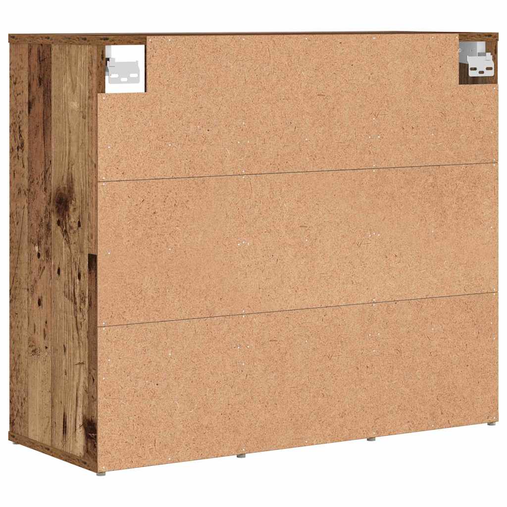 Schoenenkast met plank Oudhout 77,5 x 30 x 67 cm Bewerkt hout is nu te koop bij PeponiXL, paradijselijk wonen!