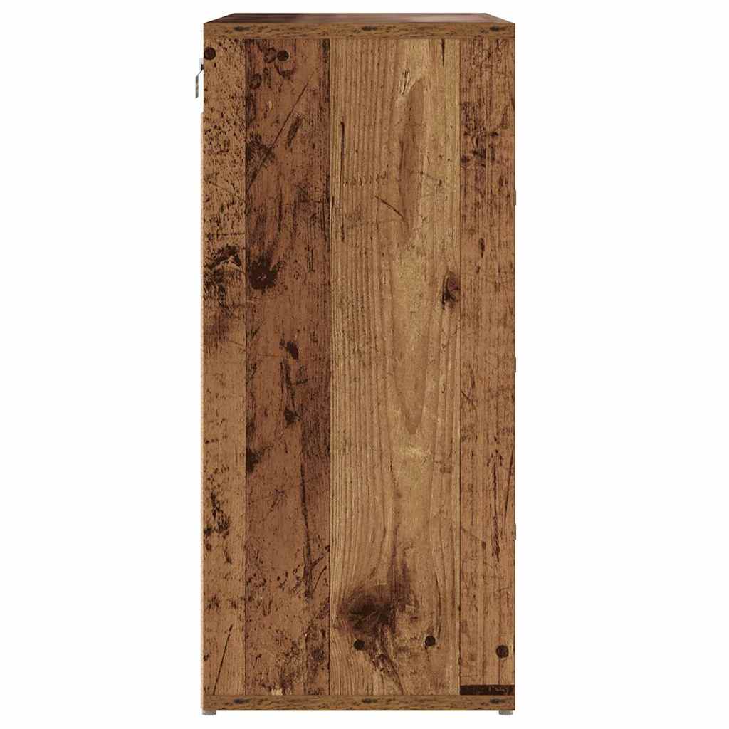 Schoenenkast met plank Oudhout 77,5 x 30 x 67 cm Bewerkt hout is nu te koop bij PeponiXL, paradijselijk wonen!