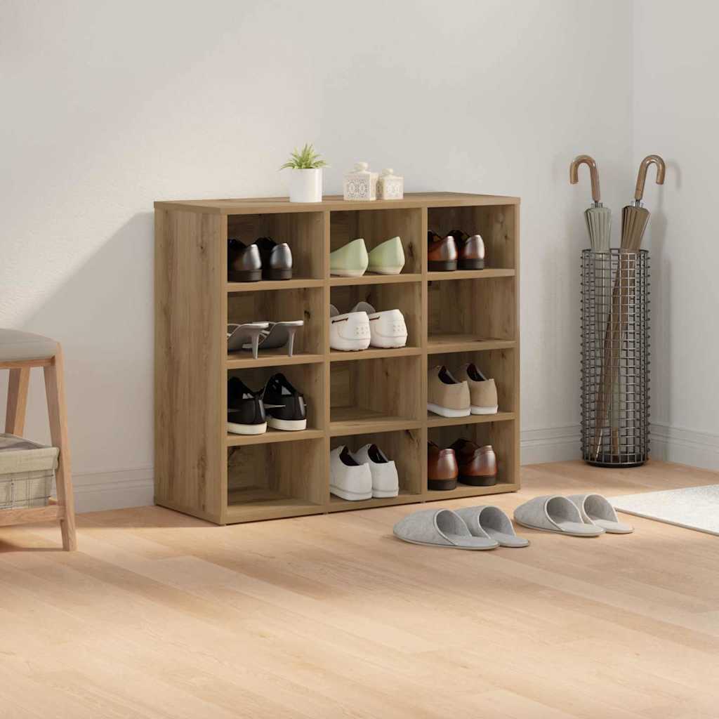 Schoenenkast Artisan Eiken 77,5 x 30 x 67 cm Bewerkt hout is nu te koop bij PeponiXL, paradijselijk wonen!