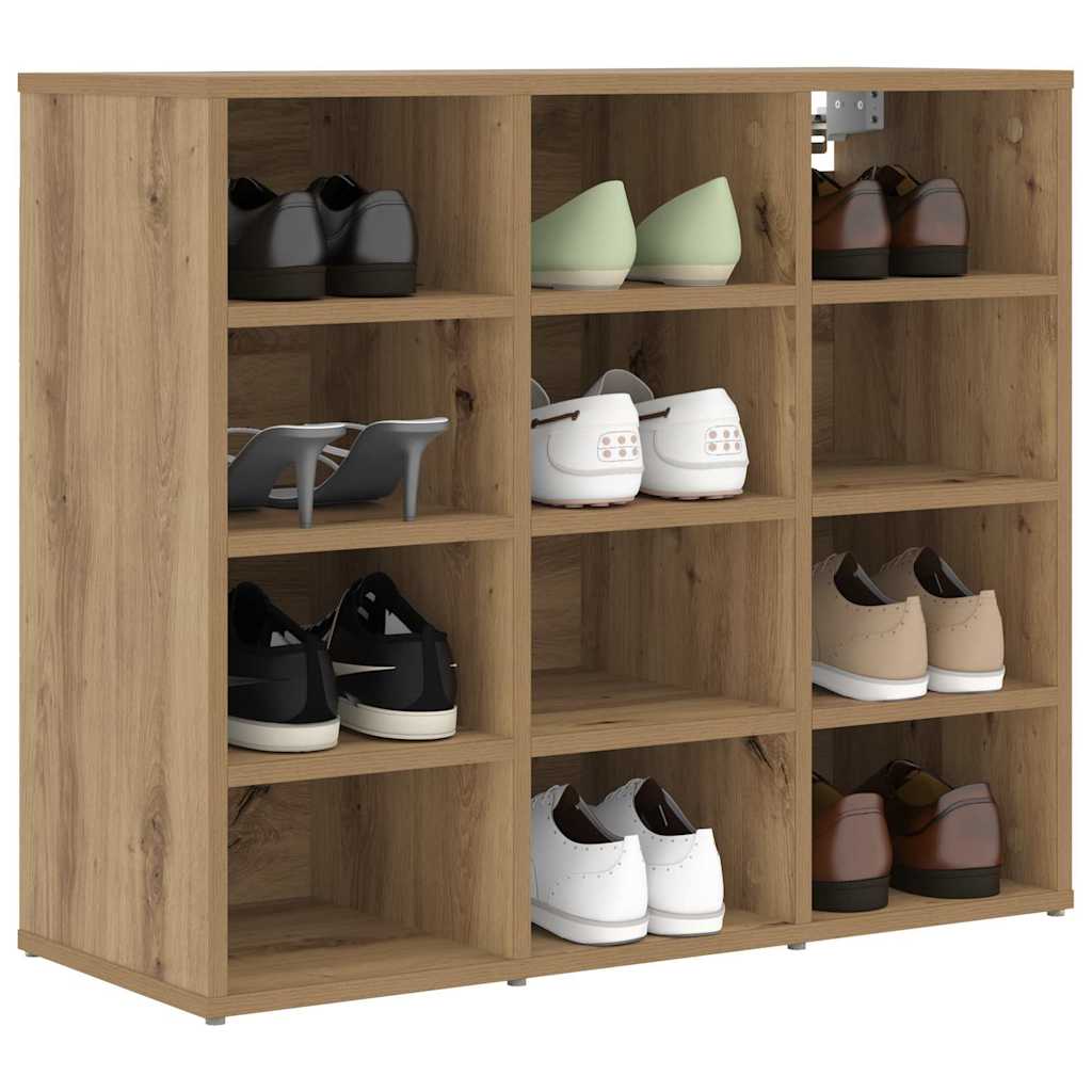 Schoenenkast Artisan Eiken 77,5 x 30 x 67 cm Bewerkt hout is nu te koop bij PeponiXL, paradijselijk wonen!