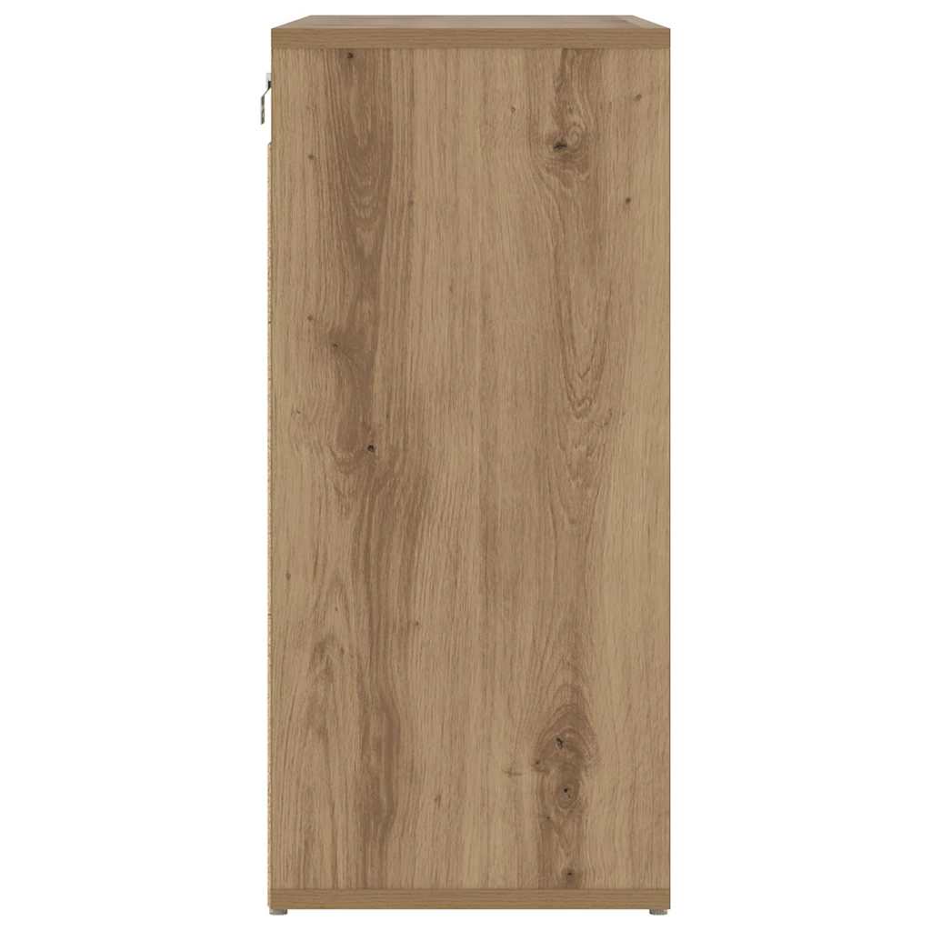 Schoenenkast Artisan Eiken 77,5 x 30 x 67 cm Bewerkt hout is nu te koop bij PeponiXL, paradijselijk wonen!