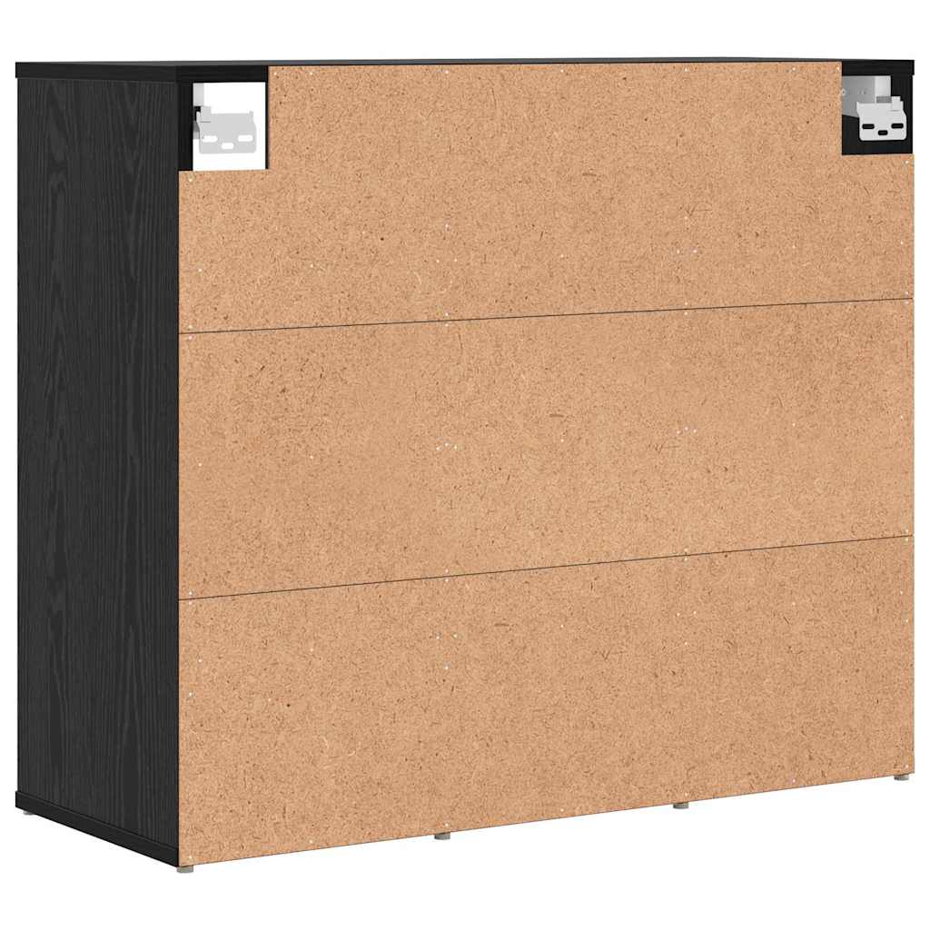 Schoenenkast Zwart Eiken 77,5 x 30 x 67 cm Bewerkt hout is nu te koop bij PeponiXL, paradijselijk wonen!