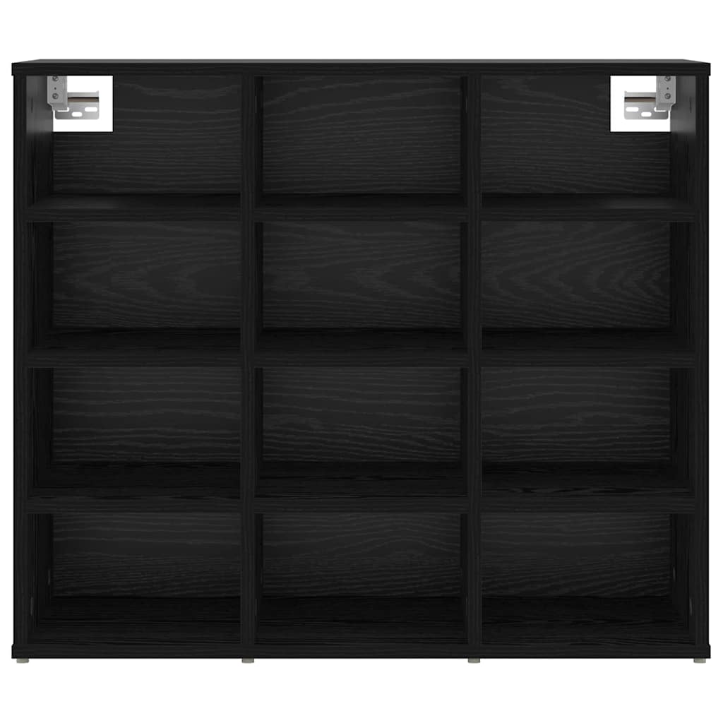 Schoenenkast Zwart Eiken 77,5 x 30 x 67 cm Bewerkt hout is nu te koop bij PeponiXL, paradijselijk wonen!