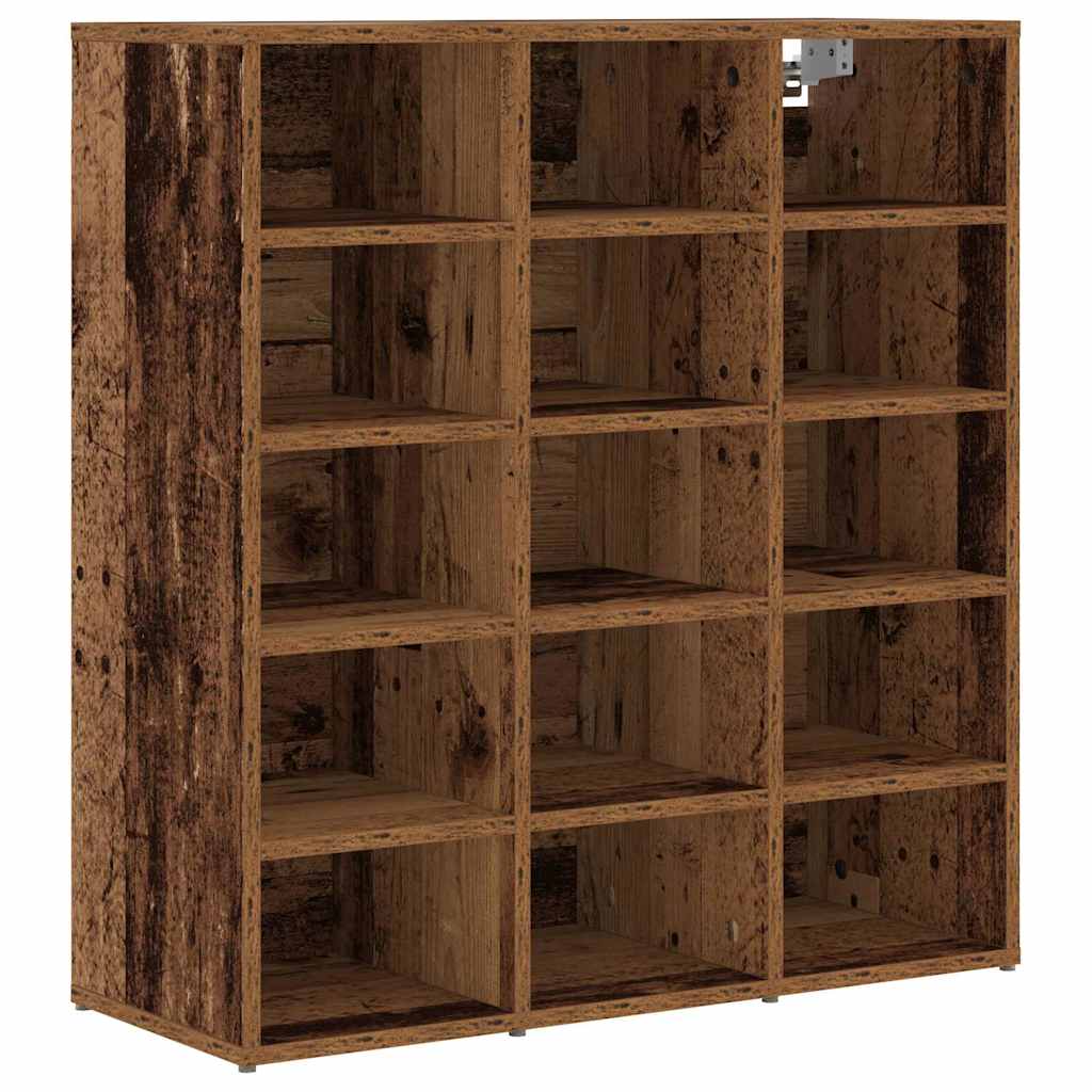 Schoenenkast met plank Oudhout 77,5 x 30 x 83,5 cm Bewerkt hout is nu te koop bij PeponiXL, paradijselijk wonen!
