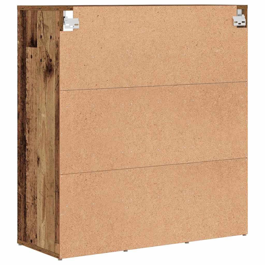 Schoenenkast met plank Oudhout 77,5 x 30 x 83,5 cm Bewerkt hout is nu te koop bij PeponiXL, paradijselijk wonen!