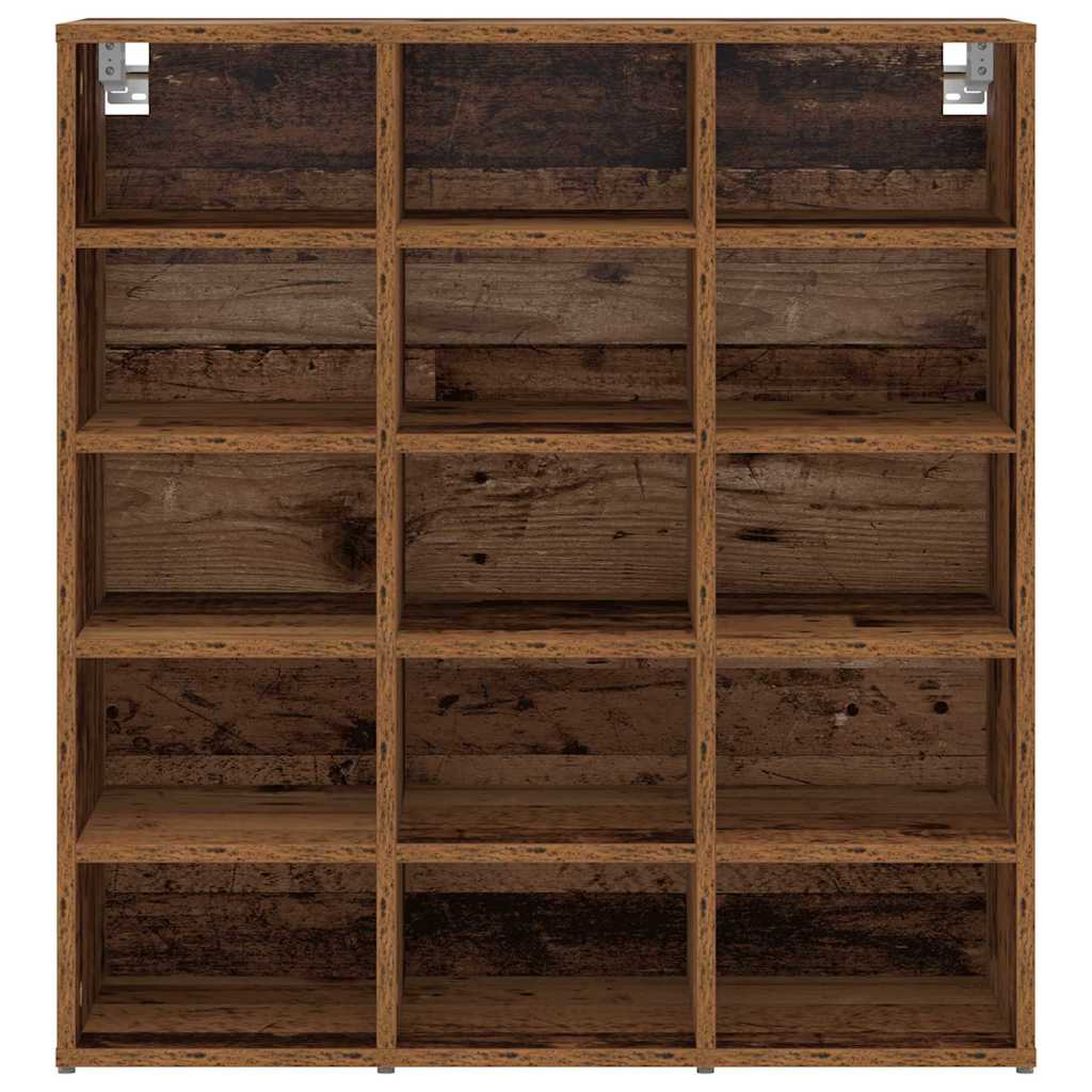 Schoenenkast met plank Oudhout 77,5 x 30 x 83,5 cm Bewerkt hout is nu te koop bij PeponiXL, paradijselijk wonen!