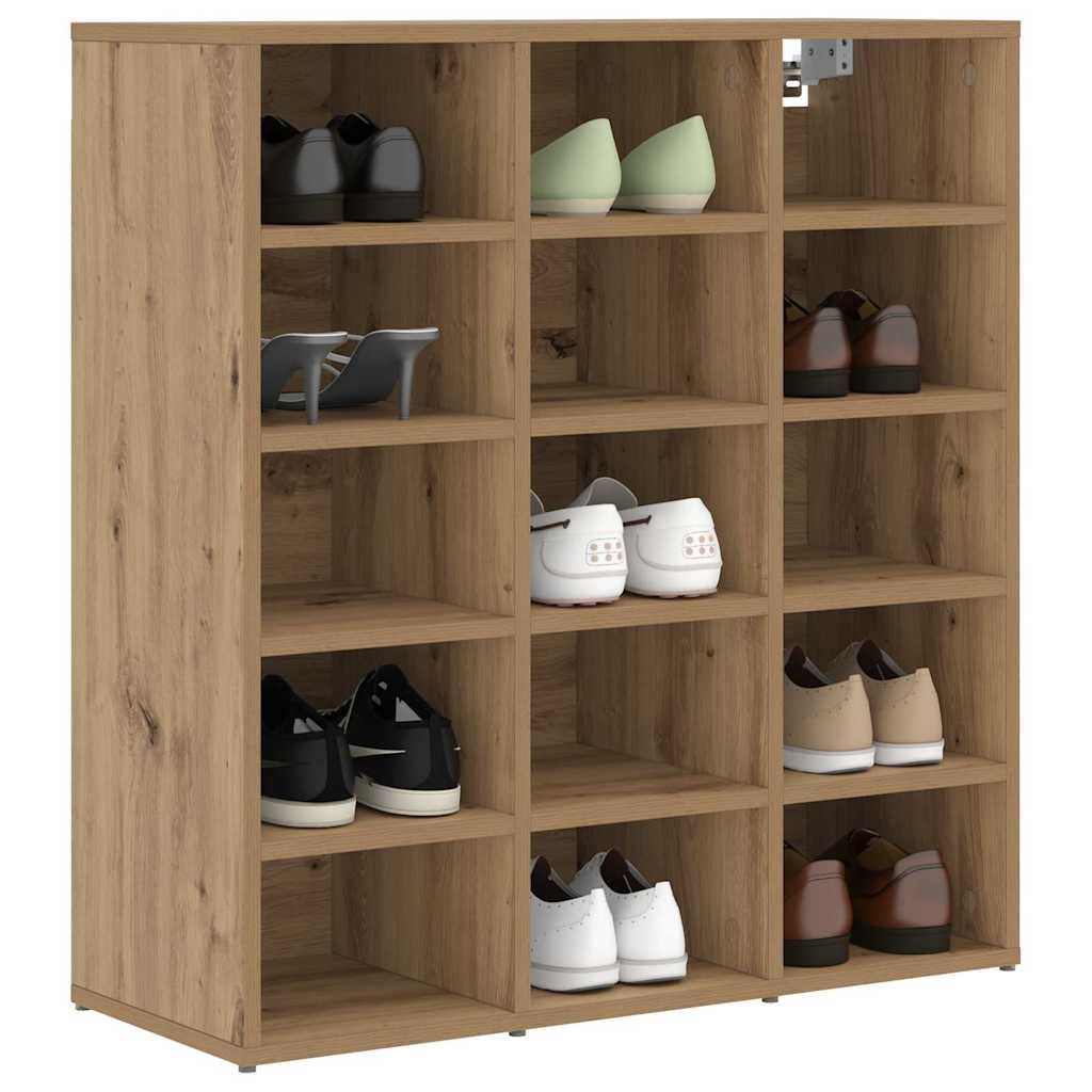 Schoenenkast Artisan Eiken 77,5 x 30 x 83,5 cm Bewerkt hout is nu te koop bij PeponiXL, paradijselijk wonen!