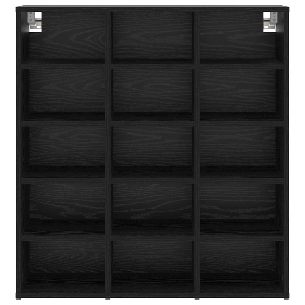 Schoenenkast Zwart Eiken 77,5 x 30 x 83,5 cm Bewerkt hout is nu te koop bij PeponiXL, paradijselijk wonen!