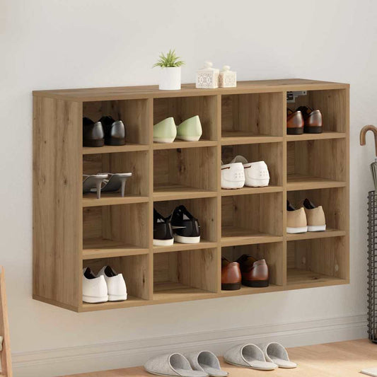 Schoenenkast Artisan Eiken 103 x 30 x 67 cm Bewerkt hout is nu te koop bij PeponiXL, paradijselijk wonen!