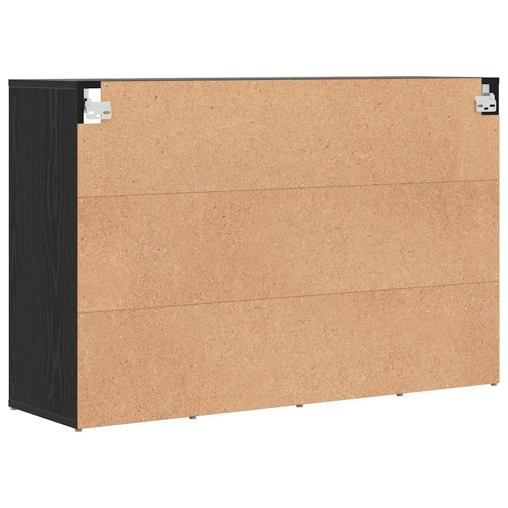 Schoenenkast Zwart Eiken 103 x 30 x 67 cm Bewerkt hout is nu te koop bij PeponiXL, paradijselijk wonen!