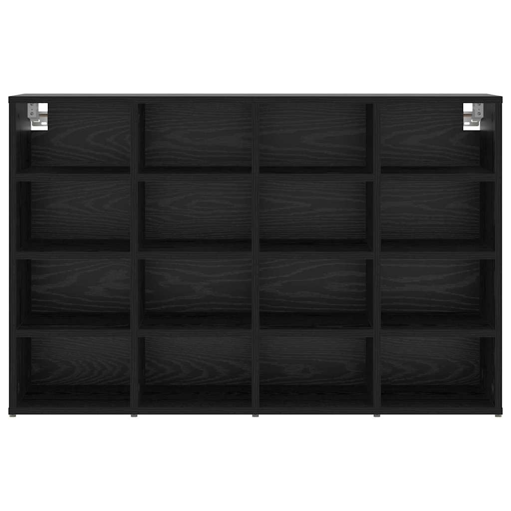 Schoenenkast Zwart Eiken 103 x 30 x 67 cm Bewerkt hout is nu te koop bij PeponiXL, paradijselijk wonen!
