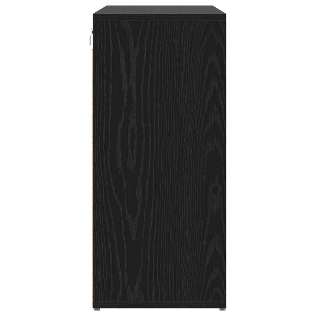 Schoenenkast Zwart Eiken 103 x 30 x 67 cm Bewerkt hout is nu te koop bij PeponiXL, paradijselijk wonen!