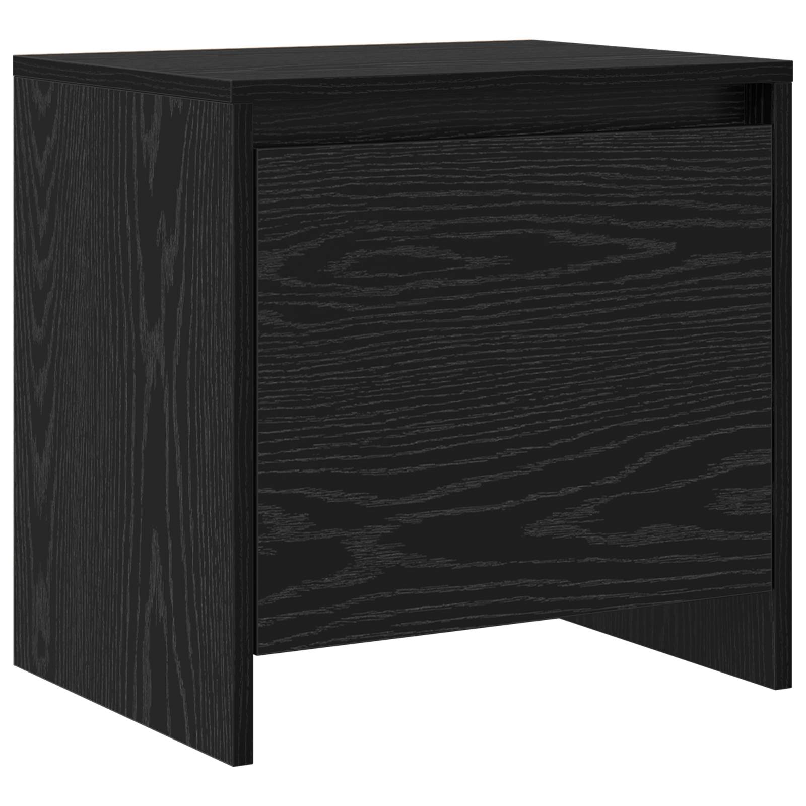 Nachtkastje Zwart Eiken 45 x 34 x 44,5 cm Bewerkt hout is nu te koop bij PeponiXL, paradijselijk wonen!
