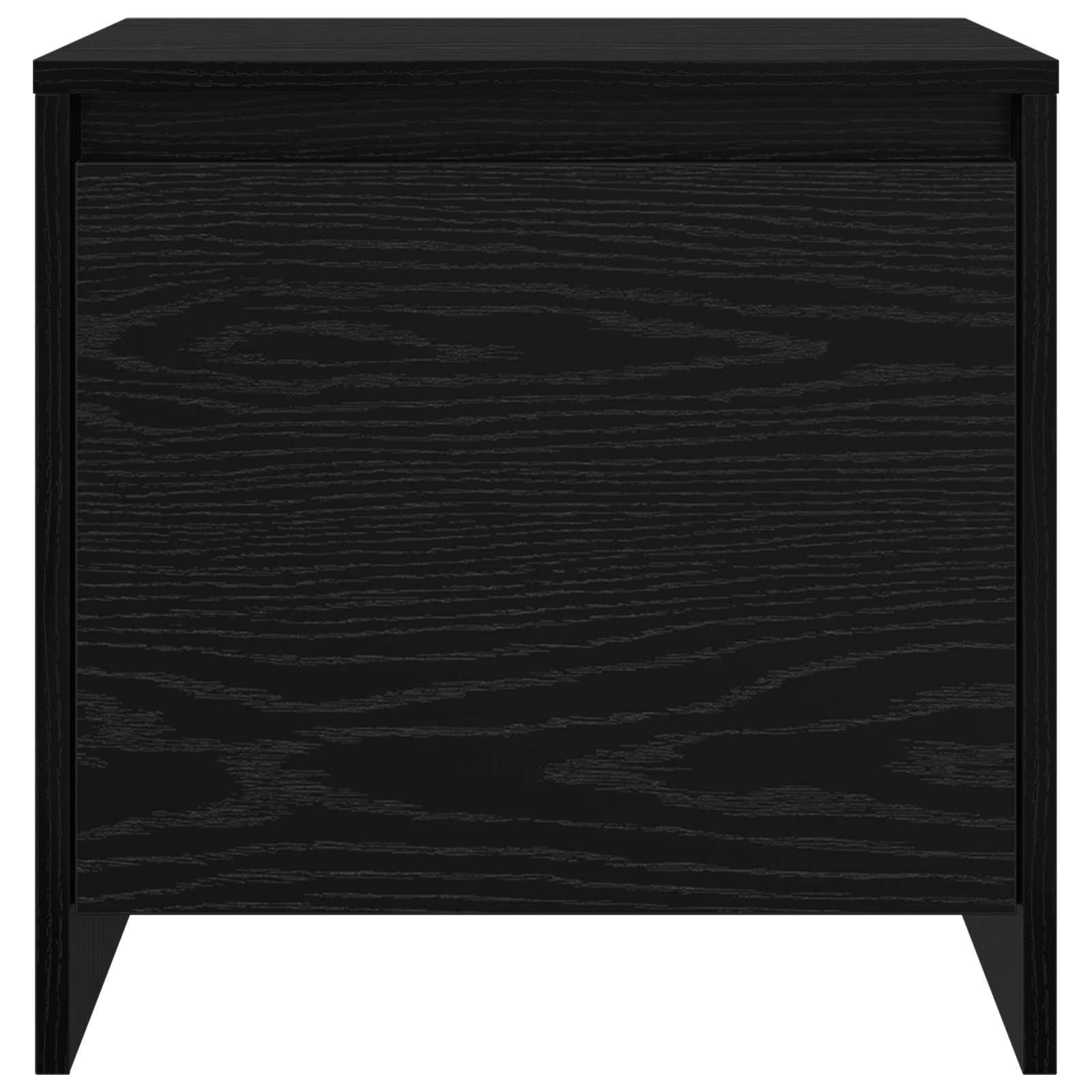 Nachtkastje Zwart Eiken 45 x 34 x 44,5 cm Bewerkt hout is nu te koop bij PeponiXL, paradijselijk wonen!